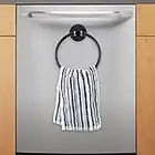 LEVOSHUA Magnetic Towel Ring Matte Black Hand Towel Holder Stainless Steel Towel Rack Tower Bar for Refrigerator Metal Cabinet