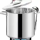 HOMICHEF Commercial Grade LARGE STOCK POT 24 Quart With Lid - Nickel Free Stainless Steel Cookware Stockpot 24 Quart - Healthy Cookware Polished Stockpots - Heavy Duty Induction Pot Soup Pot With Lid