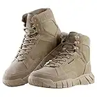 FREE SOLDIER Waterproof Hiking Work Boots Men's Tactical Boots 6 Inches Lightweight Military Boots Breathable Desert Boots (Tan, 10.5)