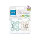 MAM Chupete Start S151 - Chupete extra pequeño para Recién Nacidos, Silicona SkinSoftTM ultrasuave, para Bebés de 0 a 2 meses, (2 unidades) (El diseño del dibujo puede variar)