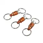 Freeman KEYQC3 Pull Apart Coupler Keychain with 2 Split Rings, 3 Pack, Orange, Small