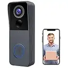 Video Doorbell Camera,1080P Wireless Door Bell,166° Wide Angle,PIR Motion Detection, IP66 Waterproof, 2-Way Audio, Night Vision, 2.4G WiFi, Battery Powered, Cloud Storage & TF Card,GEREE (Doorbell)