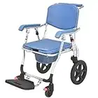 LXBH Chaise Percée Pliable De Toilette, Chaise De Toilette De Douche Pliable avec roulettes Fauteuil Roulant De Douche Fauteuil Roulant De Toilette Mobile Siège/Dossier Rembourré