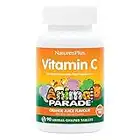 NaturesPlus Animal Parade Sugar-Free Children's Vitamin C Supplement - Natural Orange Juice Flavour - 90 Chewable Animal Shaped Tablets - Immune Support, Vegan and Gluten Free - 45 Servings