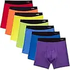 INNERSY Men's Cotton Boxer Briefs Stretchy Underwear Multipack for a Week(Bright Rainbow,Large)