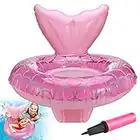 Hejo Flotador Bebe, Anillo de Natación para Bebés Inflable de PVC con Asiento,Bomba Manual,Ideal para bebés de 6 a 36 Meses de Edad, niños pequeños, Entrenamiento para niños pequeños(Rosa)