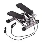 Ultrasport Swing Stepper, inklusive Trainingsbändern, Heimtrainer Stepper mit verstellbarem Widerstand und kabellosem Trainingscomputer, Up-Down-Stepper für Einsteiger und Trainierte, klein & kompakt