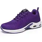 Dannto Zapatos Deporte Mujer Zapatillas Deportivas Correr Gimnasio Casual Zapatos para Caminar Mesh Running Transpirable Aumentar Más Altos Sneakers (Morado-B,36)