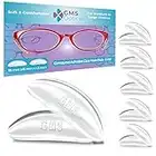 GMS Optical® 1.3mm Ultra-Thin Anti-Slip Adhesive Contoured Silicone Eyeglass Nose Pads with Super Sticky Backing for Glasses, Sunglasses, and Eye Wear - 5 Pair (Clear)