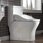 WOODBRIDGE One Piece 1.1GPF/1.6 GPF Dual Flush Elongated Toilet with Advance Smart Bidet Toilet in White