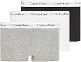 Calvin Klein Boxer Uomo Confezione da 3 Low Rise Trunks Cotone Elasticizzato, Multicolore (Black/White/Grey Heather), M