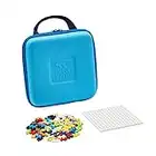 Plus-Plus - Blue Travel Case - 100 Pieces - Creative Building and Construction Set - Mix of Basic Colors in a Travel Suitcase On-The-Go - Kids 5 to 12 Years - P7012