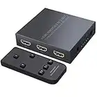 LiNKFOR HDMI Switch 3 in 2 Out, 3X2 HDMI Switcher with Audio Extractor + HDMI Splitter 4K with IR Remote Control Supports 4K@30Hz 3D for Roku, Chromecast, Apple TV, PC, Laptop, HD Camera