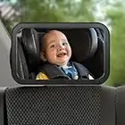 Amoever Rétroviseur Voiture Bébé, Miroir Voiture Bébé 360° Rotation Réglable et 100% Incassable, Installation Facile avec Sangles Ajustables, Rétroviseur de Surveillance Bébé pour Siège Arrière