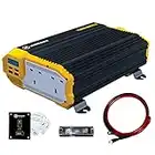 K KRIËGER 1100 Watts Power Inverter 12V to 230V, Modified Sine Wave Car Inverter, Dual 230 Volts UK/British AC Outlets, DC to AC Converter with Installation Kit Included - SGS CE Approved