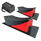 Camper Leveler RV Leveler Block Ramp Kit with 2 Levelers, 2 Blocks, 2 Skid Pads and Carry Bag, RV Leveler for Travel Trailers Faster and Easier Than Camper Leveler Blocks (Black+Red)