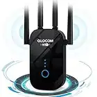 QLOCOM WiFi Extender Booster 1200Mbps WiFi Booster, 5GHz&2.4GHz Dual Band WiFi Range Extender, Coverange Up to 2600 SQ,FT Wireless Repeater Support WPS Simple Setup, UK Plug