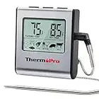 ThermoPro TP16 Digital Meat Thermometer with Food-grade Temperature Probe for Smoker Oven BBQ Grill Multifunctional Food Thermometer with Pre-programmed Food Temperature Set and Timer