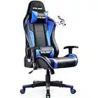 GTRACING Gaming Chair with Speakers Bluetooth Music Video Game Chair Audio Ergonomic Design Heavy Duty Office Computer Desk Chair（Blue）