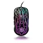 ELI73 RGB Silent Gaming Mouse with 6 Programmable Buttons, Heist V2 PC Gaming Mice Adjustable 7200 DPI & Flexible Cable, Customizable RGB Backlit & Macros with Software For Gaming, Work & Home