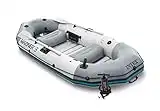 INTEX 68376EP Mariner 4 Inflatable Boat Set: Includes Deluxe 54in Aluminum Oars and High-Output Pump – SuperTough PVC – Inflatable Thwart Seats – 4-Person – 1100lb Weight Capacity