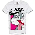 E1Syndicate T Shirt Stoned Bugs Bunny Wasted Weed Yeezy Drugs Pills ECSTASY White X-Large