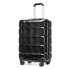 Kono Valise Cabine Rigide ABS Bagages a Cabine avec 4 roulettes Valise de Voyage 34L avec Serrure TSA 54x34x22cm Valises, Noir