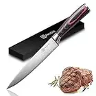 PAUDIN Carving Knife, Sharp Kitchen Knife 8 Inch, German High Carbon Stainless Steel Forged Sushi Knife with Wooden Handle, Ideal for Home Restaurant & Outdoor Use, Come with Gift Box