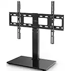 Soporte de TV de Mesa Perlegear, Soporte de TV Universal para la mayoría de los televisores de 37 a 70 Pulgadas, Soporte de TV Giratorio de 60° con 9 ajustes de Altura, VESA máximo de 600X400mm