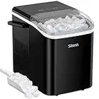 Silonn Countertop Ice Maker Machine with Handle, Portable Ice Makers Countertop, Makes up to 27 lbs. of Ice Per Day, 9 Cubes in 7 Mins, Self-Cleaning Ice Maker with Ice Scoop and Basket