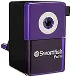 Swordfish ‘Pointi’ Desktop Manual Pencil Sharpener with Helical Blade and Auto Stop Function [40235], black