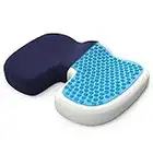 bonmedico Cuscino da Seduta Ortopedico con Strato in Gel, Cuscino in Memory Foam per Piaghe da Decubito e per Dolore al Coccige. Per Auto, Sedia a Rotelle o Ufficio, Standard﻿