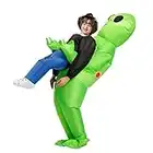 JUEJIAZKIY Alien entführung Kostüm Grün Trage Menschen Aufblasbares Aufblasen Anzug Fancy Dress Cosplay Erwachsene für Halloween Weihnachten Party, 0.9-1.4m