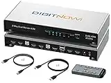 DIGITNOW KVM Switch 2 Monitors 2 Computers, UHD 4K@60Hz KVM Switch HDMI 2 Port, Extended Display KVM Switches with 3 USB Ports, L/R Audio, Remote & Hotkey & Button Switching PC, Support EDID