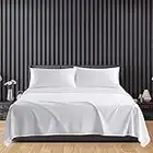 Sunshine Comforts Egyptian Cotton Flat Sheets Breathable, Anti Wrinkle, Shrink and Fade Resistant 200 Thread Count Bed Sheets Double Bedding & Linen- White Bedding Double 240 x 254cm Double Flat Sheet