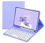 2021 New iPad Mini 6 Keyboard case iPad Mini 6th Generation 8.3inch Bluetooth Keyboard case Cute Round keycap Detachable Color Keyboard Cover (iPad mini6, Purple)