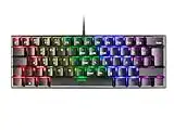 Mars Gaming MK60 Noir, Clavier Gaming Mécanique FRGB, Antighosting, Switch Mécanique Bleu, Langue Français