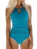 CUPSHE Costume da Bagno Intero da Donna con Collo Alto e Controllo della Pancia, S