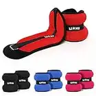 Lions Ankle Weights with Adjustable Strap - 2kg-5kg Pair Neoprene Leg Weights for Men Women, Running Jogging Walking Wrist Weight, Strength Gym Fitness Resistant Training (Red, 3KG)