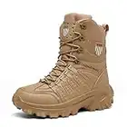 Shuguan - Stivali tattici da uomo traspiranti militari militari militari resistenti scarpe da lavoro da combattimento leggero escursionismo trekking, (Q77 kaki.), 42 1/3 EU