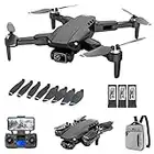 Drone Professionnel avec évitement d'obstacles visuels, Drone GPS 4K avec caméra ESC, Mini Drone avec Moteur sans balais, avec Double caméra, 3 Piles, Noir, 11,41 x 11,41 x 2,16 Pouces