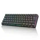 RK ROYAL KLUDGE RK61 Teclado Inalambrico, Español Teclado Mecánico Gaming 60% RGB Bluetooth/USB-C/2.4Ghz Interruptor Marrón Hot Swap Compatible con MacBook/iPad/iOS/Mac OX/Windows PC Tableta, Negro