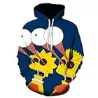 GDKVY The Simpsons Marge Simpson，Bart Simpson 3D Digitaldruck Kapuzenpullover Hoodie Cosplay Kostüm Pulli Sweatshirt Tops Mäntel,A,Medium