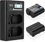 Powerextra Batería de Repuesto de 2 Paquetes y Cargador de Batería Doble LCD para Cámaras Nikon EN-EL15 MH-25 MH-25a y Nikon D7100 D750 D7000 D7200 D810 D610 D800 D600 D500 D800E D810A 1v1 Cámaras