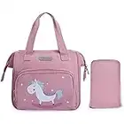 Bebamour Unicorn Baby Doll Changing Bag with Doll Changing Pad Carry Baby Doll Accessories Fashion Kids Bag for Baby Girl, Rocking Unicorn