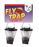 Fly trap outdoors (2 pack, made in UK) , this Fly catcher catches x 5 more flies than bottle fly traps, ideal for outdoor gardens ,poultry farms, horse stables and dairies.