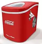 Salco Máquina de cubitos de hielo Coca-Cola SEB-14CC, roja, cubitos de hielo en 8-13 minutos, con abrebotellas COCA-COLA