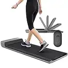 Skandika Walking Pad | Laufband bis 6km/h, klappbar, Adaptive Speedcontrol, breite Lauffläche, Transportrollen | für Büro oder Zuhause, Laufband für Schreibtisch