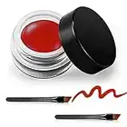 Erinde Red Gel Eyeliner, Waterproof Long Lasting Cream Eyeliner Gel, High-Intensity Pigments Smudge-Proof Eye Liner Makeup, Water-Resistant Eyeliner with 2PCS Eyeliner Brushes 12# Red