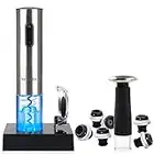 Secura Bundle Electric Wine Opener and Vacuum Wine Saver Preserver Pump with 6 Wine Bottle Stoppers Preserve